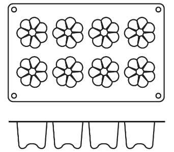 ФОРМЫ ДЛЯ ВЫПЕЧКИ SILICON FLEX ЦВЕТЫ D57 H57